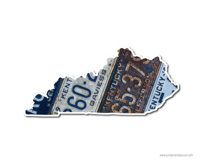 Kentucky Vintage License Plates Vinyl Sticker