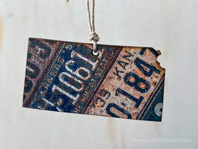 Kansas Vintage License Plate Ornament Magnet