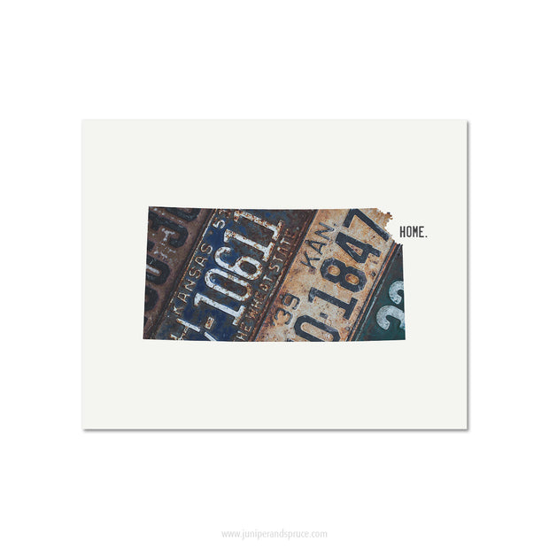 Kansas Vintage License Plate Print