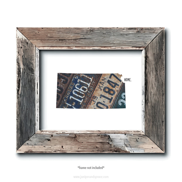Kansas Vintage License Plate Print