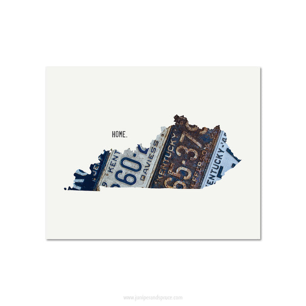 Kentucky Vintage License Plate Print