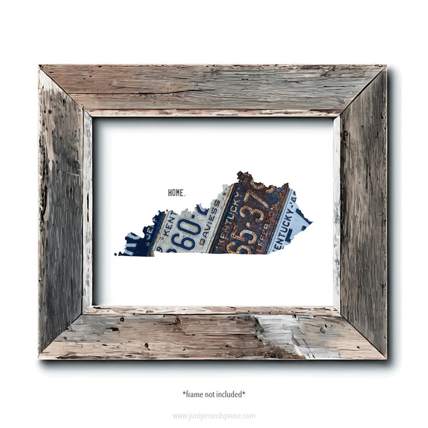 Kentucky Vintage License Plate Print