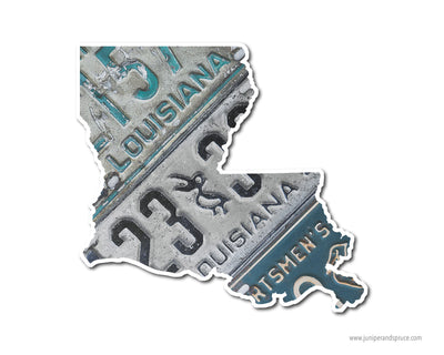 Louisiana Vintage License Plates Vinyl Sticker
