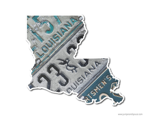 Louisiana Vintage License Plates Vinyl Sticker