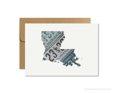 Louisiana Home Greeting Card - Vintage License Plates