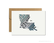 Louisiana Home Greeting Card - Vintage License Plates