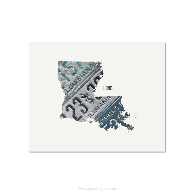 Louisiana Vintage License Plate Print