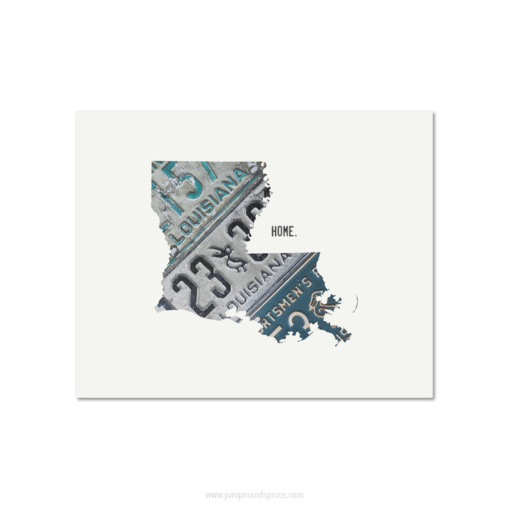 Louisiana Vintage License Plate Print