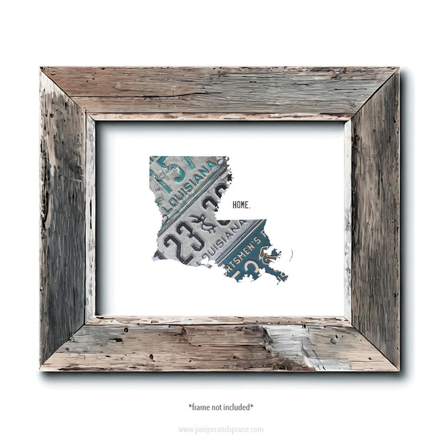 Louisiana Vintage License Plate Print