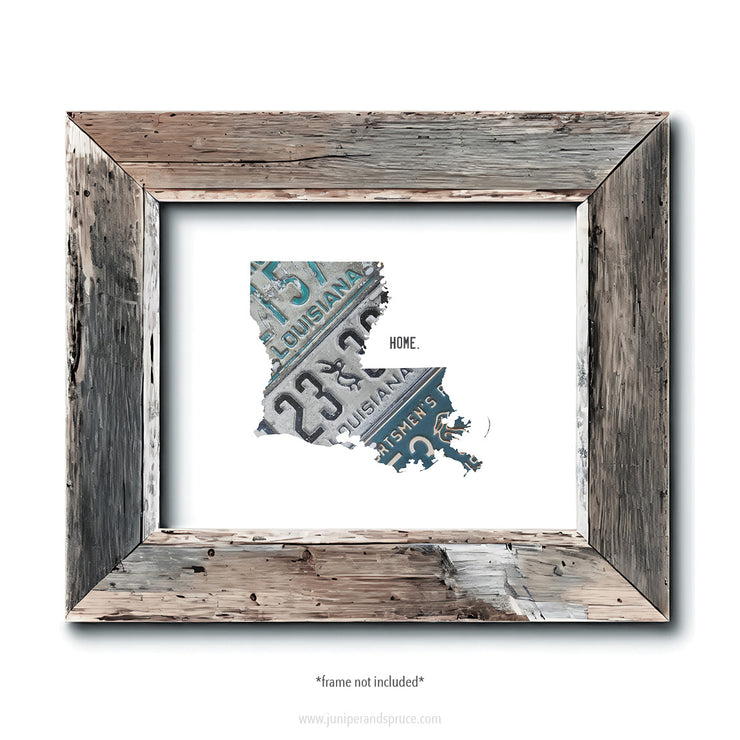 Louisiana Vintage License Plate Print