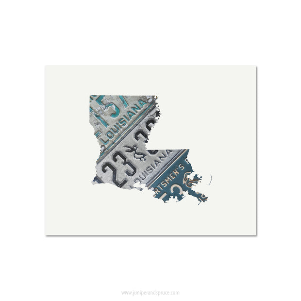 Louisiana Vintage License Plate Print
