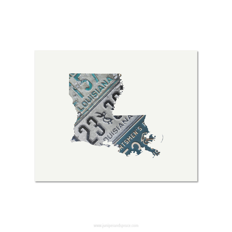 Louisiana Vintage License Plate Print