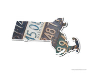 Massachusetts Vintage License Plates Vinyl Sticker