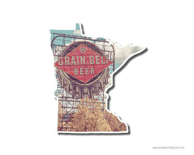 Minnesota Minneapolis Grain Belt Sign Vinyl Sticker