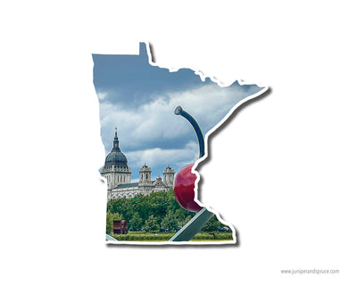 Minnesota Minneapolis Cherry and Spoon Vinyl Sticker