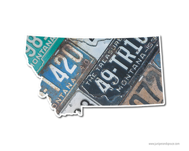 Montana Vintage License Plates Vinyl Sticker