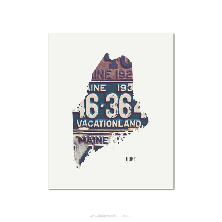 Maine Vintage License Plate Print