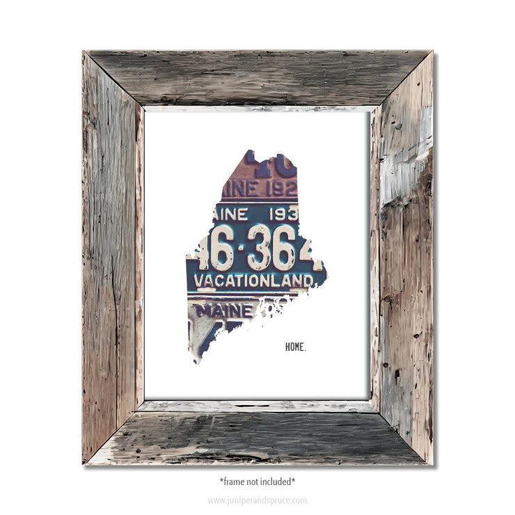 Maine Vintage License Plate Print