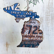 Michigan Vintage License Plate Ornament Magnet