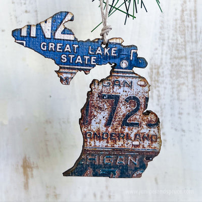 Michigan Vintage License Plate Ornament Magnet
