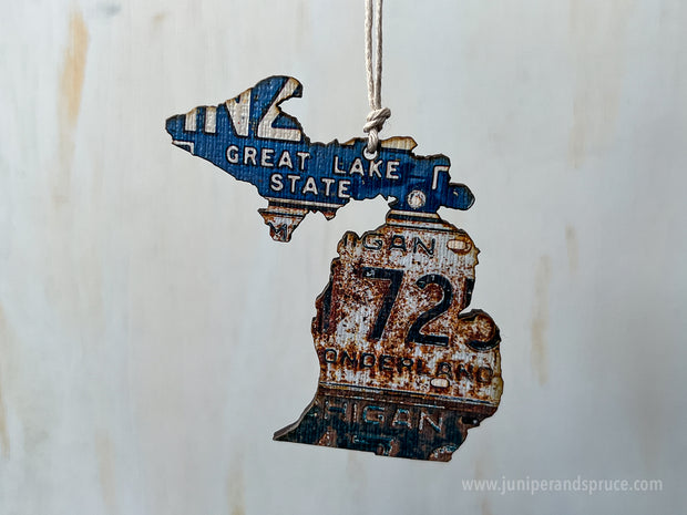 Michigan Vintage License Plate Ornament Magnet