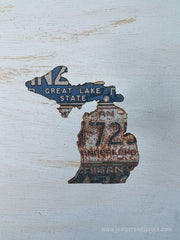 Michigan Vintage License Plate Ornament Magnet