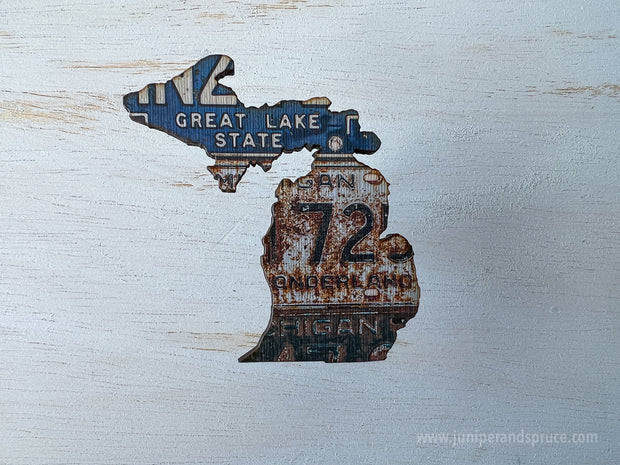 Michigan Vintage License Plate Ornament Magnet