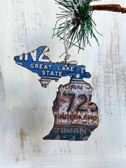 Michigan Vintage License Plate Ornament Magnet