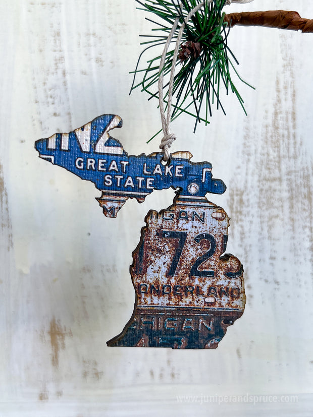 Michigan Vintage License Plate Ornament Magnet