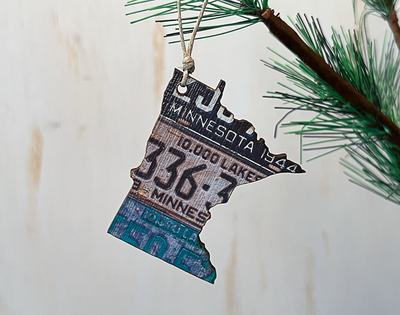 Minnesota Vintage License Plate Ornament Magnet
