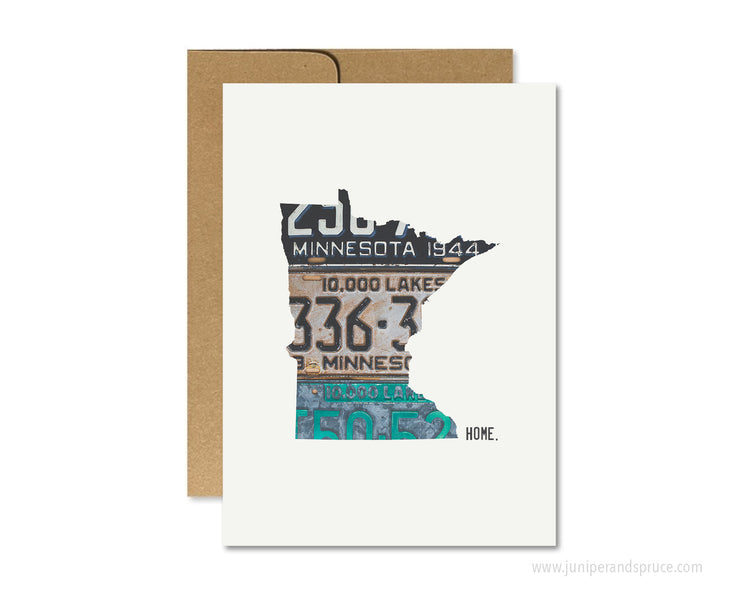 Minnesota Vintage License Plates Greeting Card