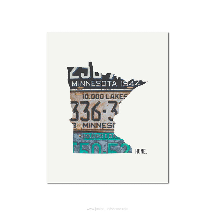 Minnesota Vintage License Plate Print