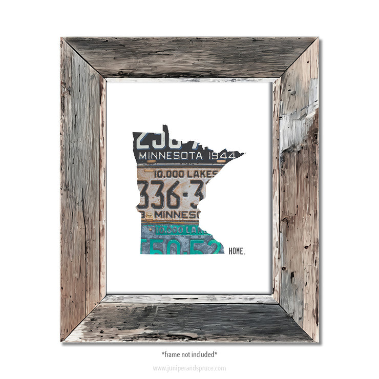 Minnesota Vintage License Plate Print