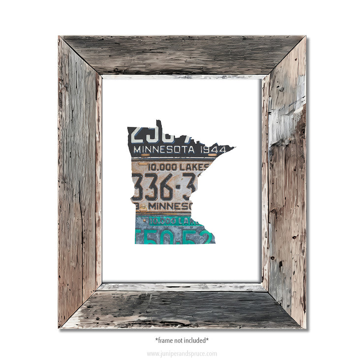 Minnesota Vintage License Plate Print