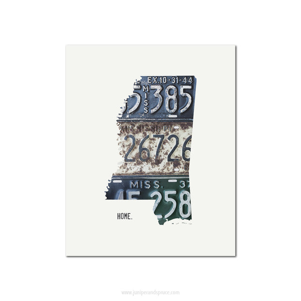 Mississippi Vintage License Plate Print