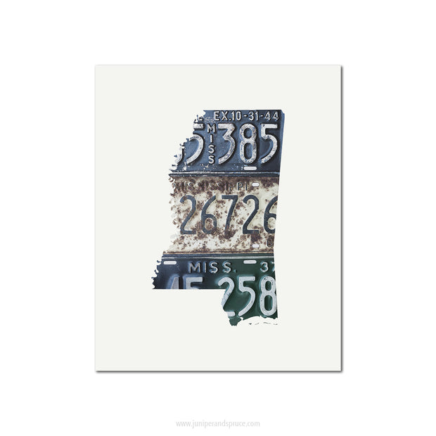 Mississippi Vintage License Plate Print