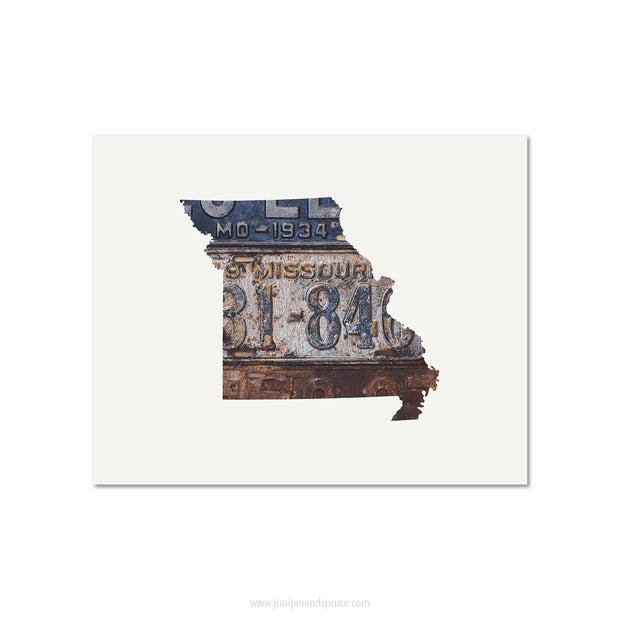 Missouri Vintage License Plate Print