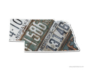 Nebraska Vintage License Plates Vinyl Sticker