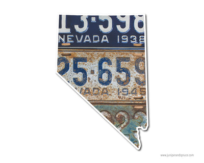 Nevada Vintage License Plates Vinyl Sticker