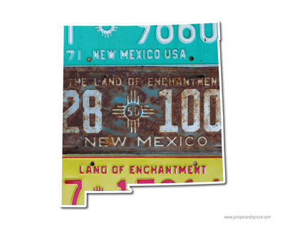 New Mexico Vintage License Plates Vinyl Sticker