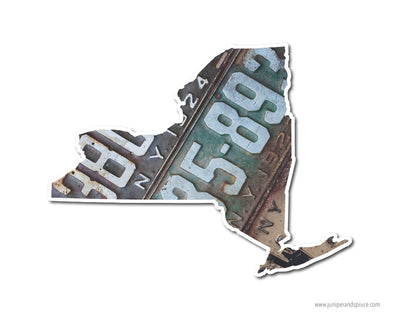 New York Vintage License Plates Vinyl Sticker