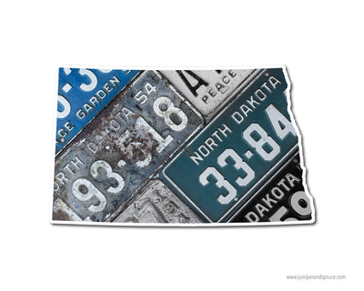 North Dakota Vintage License Plates Vinyl Sticker