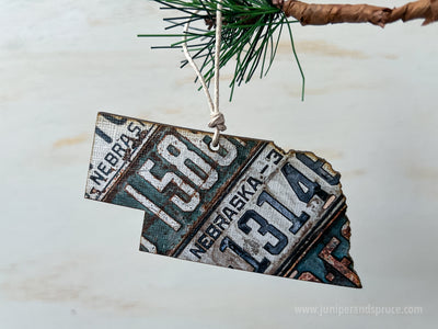 Nebraska Vintage License Plate Ornament Magnet