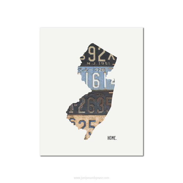 New Jersey Vintage License Plate Print