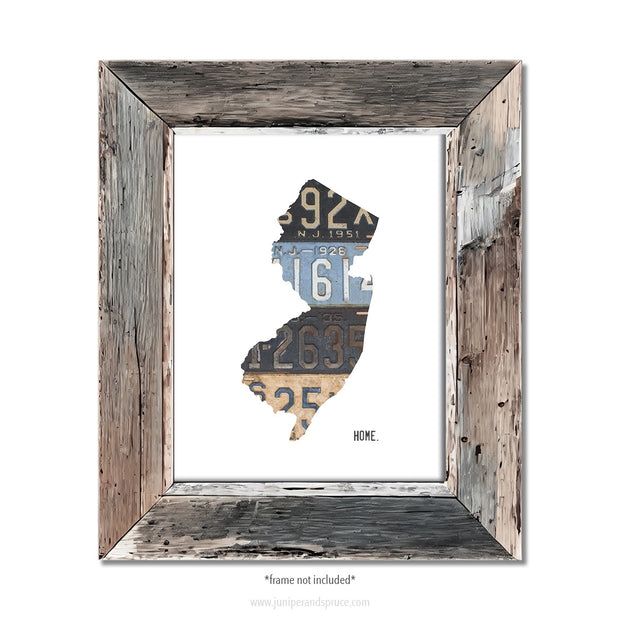 New Jersey Vintage License Plate Print