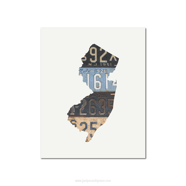 New Jersey Vintage License Plate Print