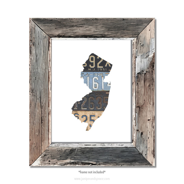 New Jersey Vintage License Plate Print