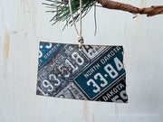 North Dakota Vintage License Plate Ornament Magnet