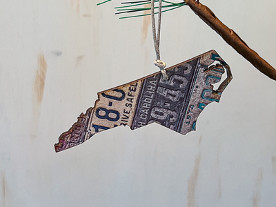 North Carolina Vintage License Plate Ornament Magnet