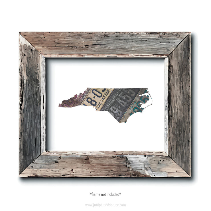 North Carolina Vintage License Plate Print